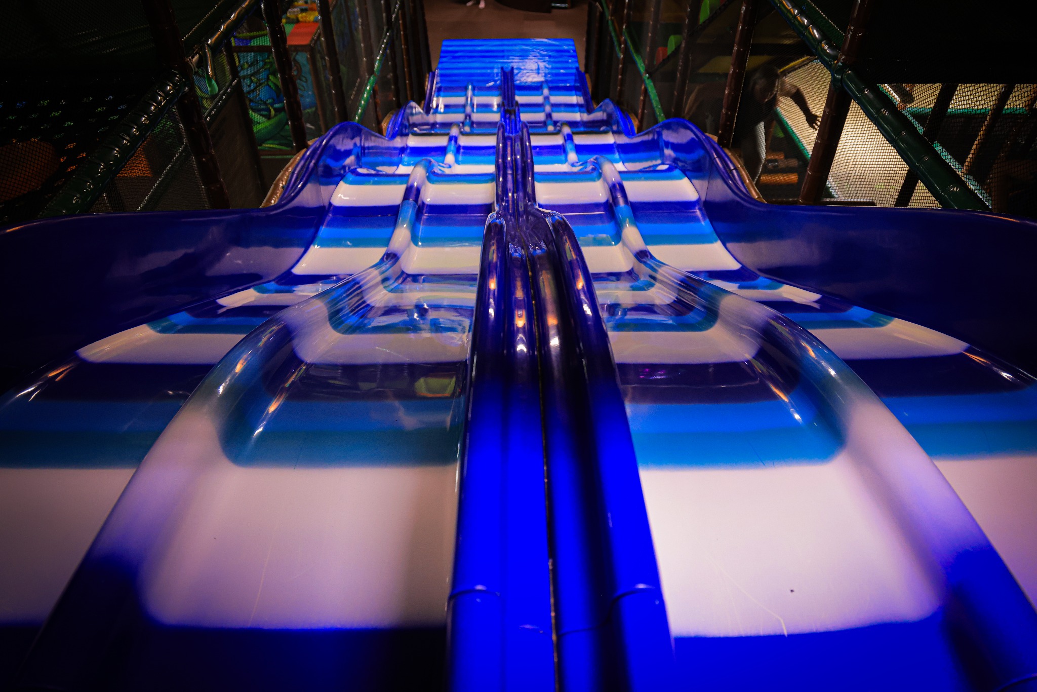 Blue slides inside the Amazing Zone