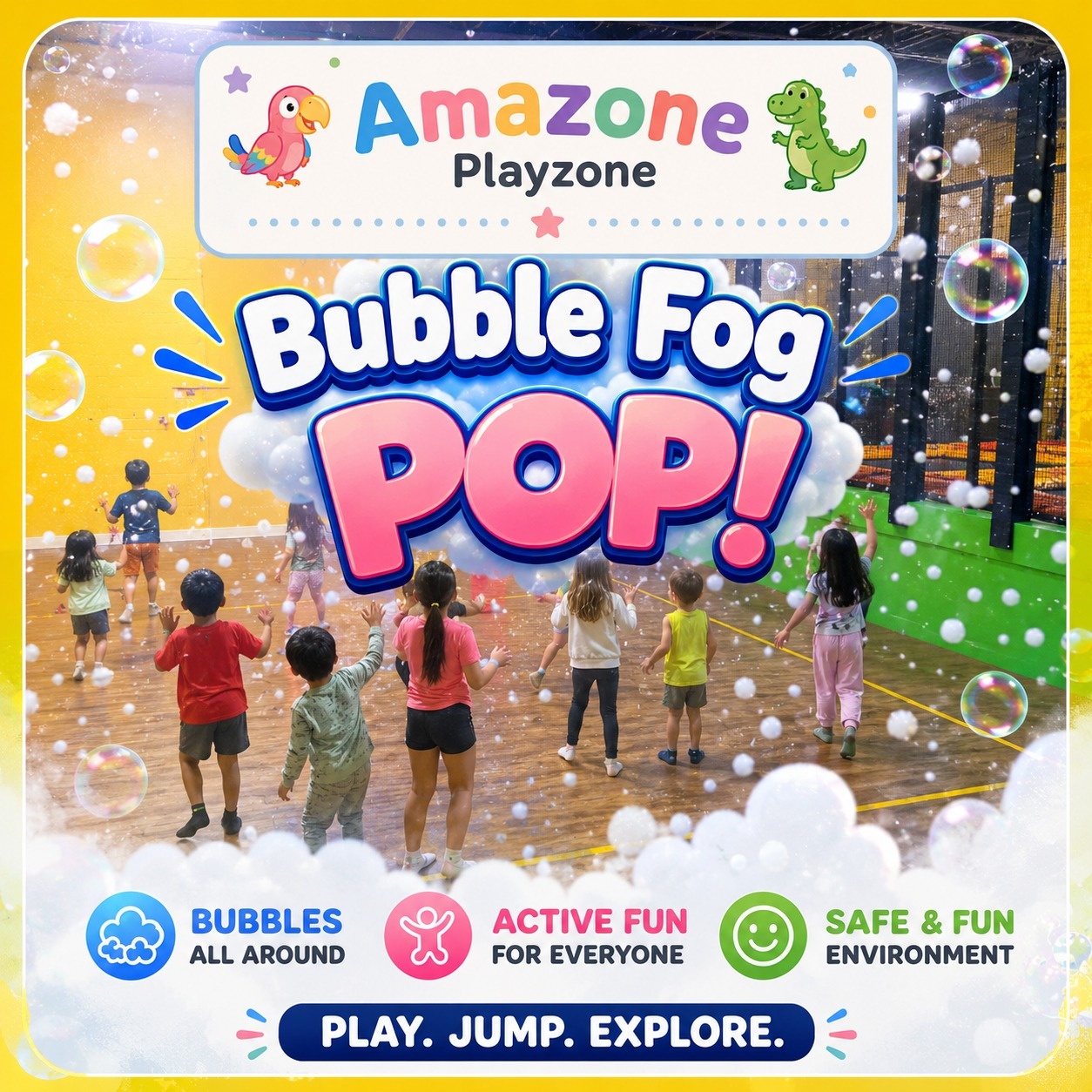 Children enjoying the Bubble Zone