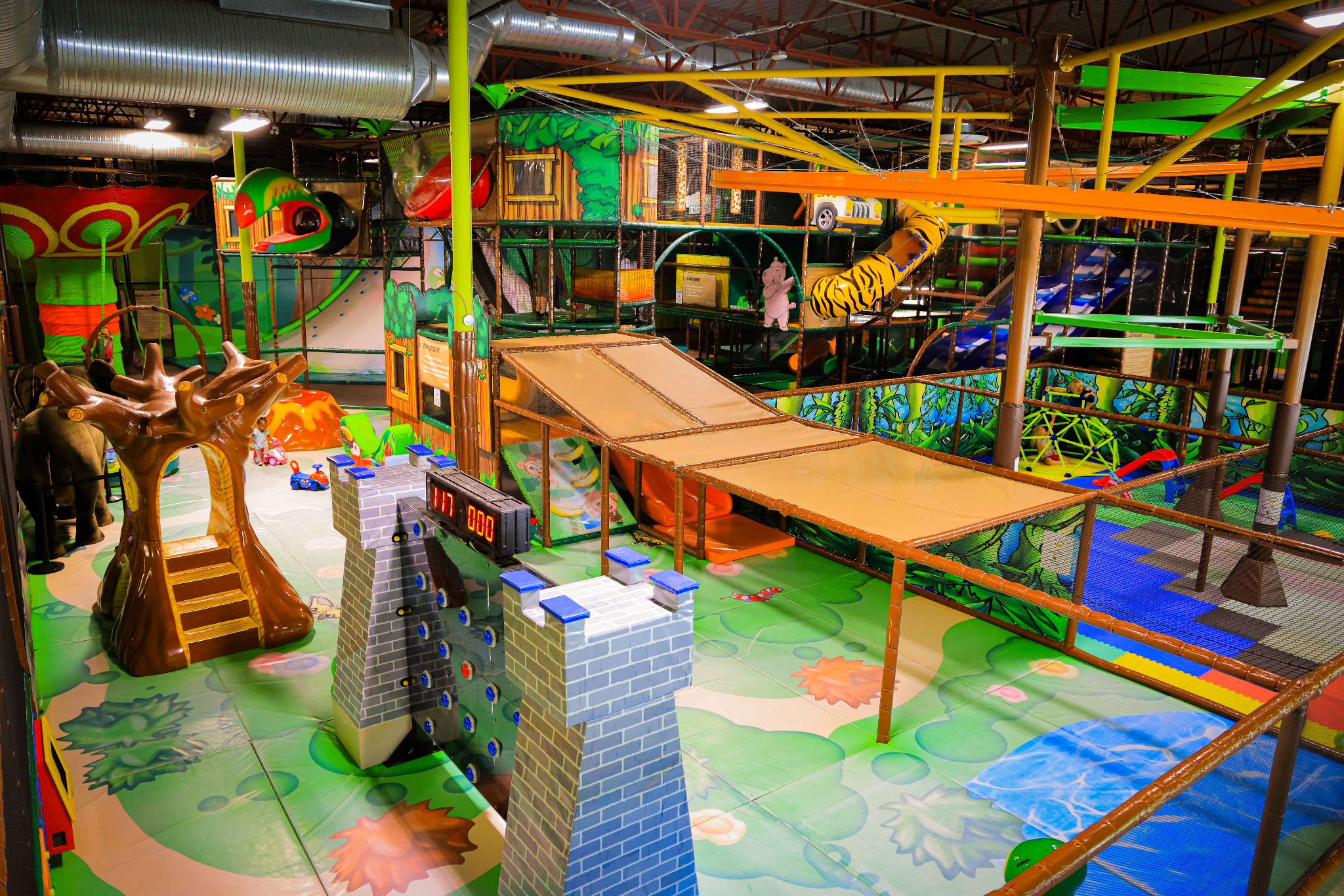 Wide view of the Amazone Playzone indoor playground