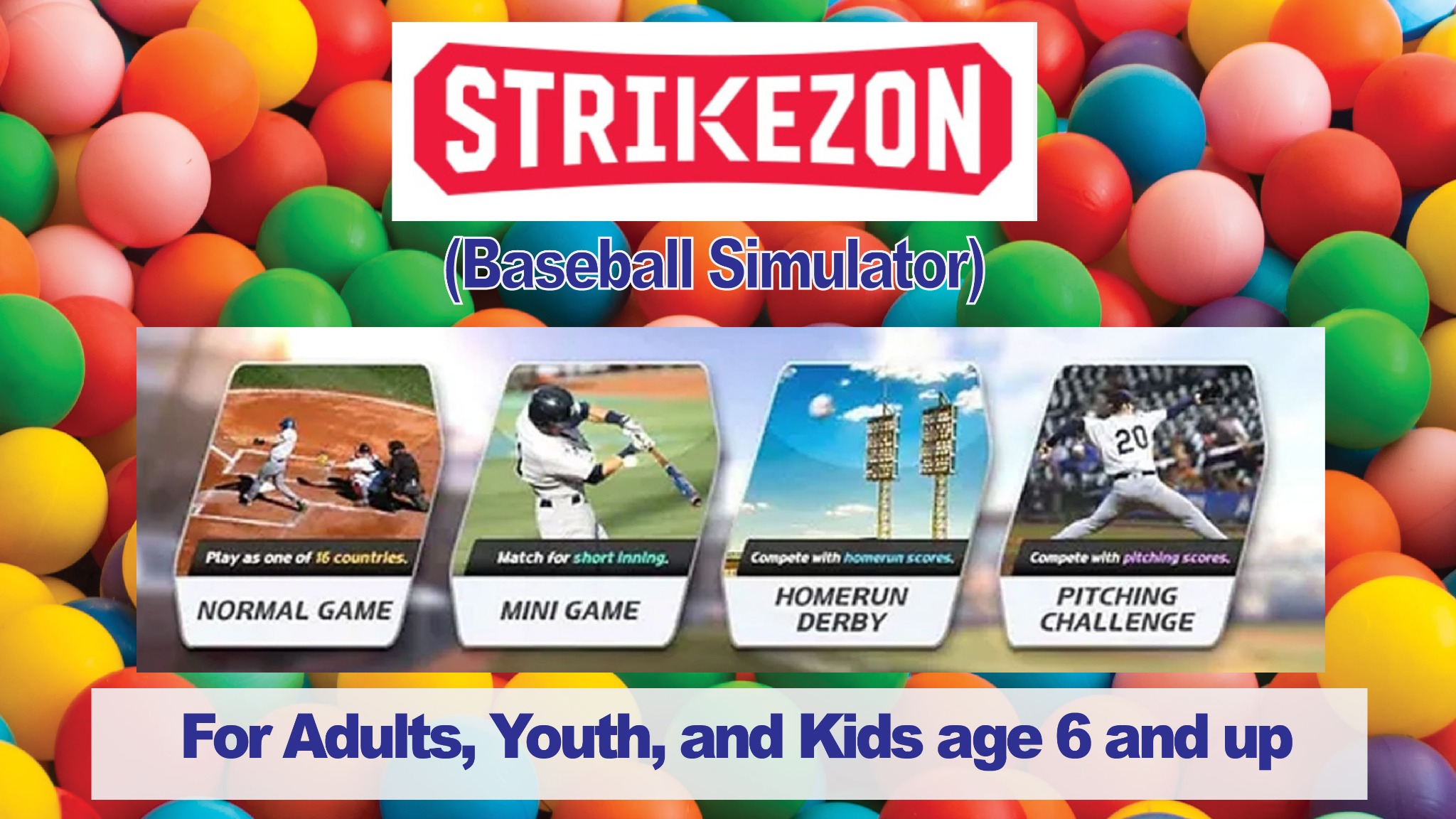 Strikezon baseball simulator game modes
